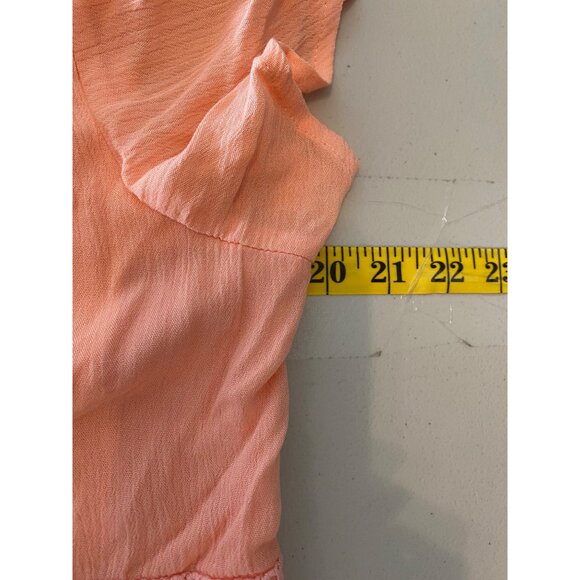 NWT Torrid Peach Flowy V-Neck Dress With Crochet Details & Tassel Tie Size 1 - Picture 8 of 11